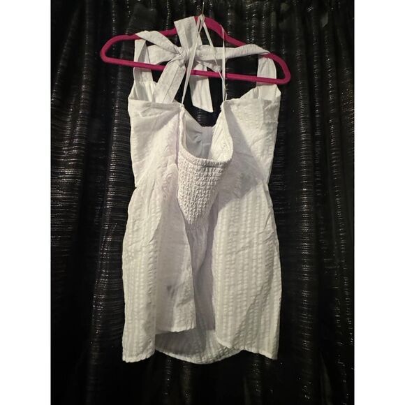 Sz 3/3xl plus size torrid seersucker sweetheart halter top/tank white - Picture 5 of 8